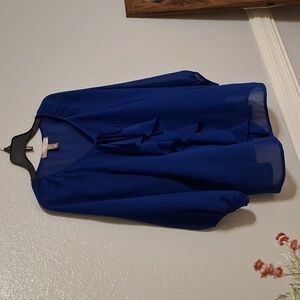 Forever 21 Royal Blue Ruffle Blouse